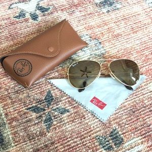 Polarized RayBan Aviator Gold Brown